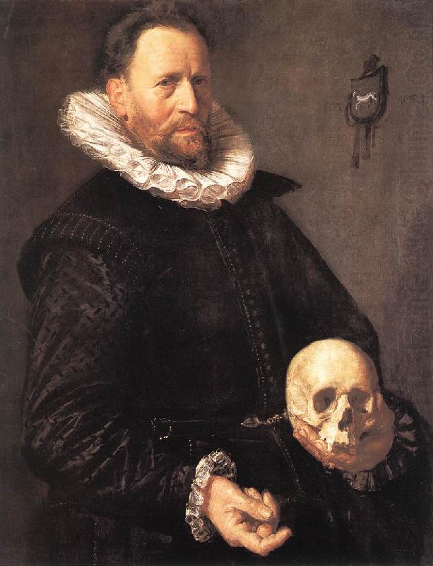 Portrait of a Man Holding a Skull s, HALS, Frans